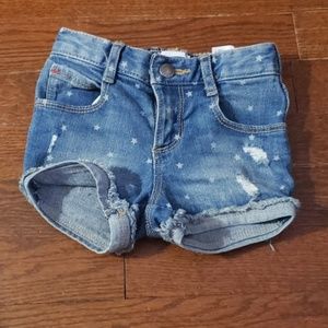 Newborn Girl Distressed Jean Shorts